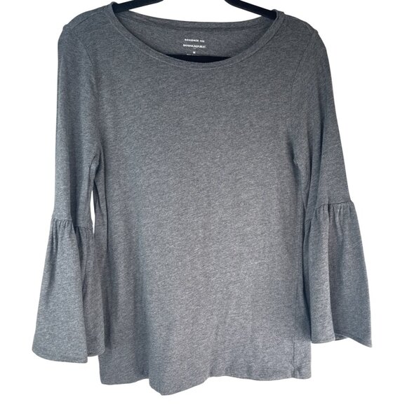 2/$30 Banana Republic Medium Designer Tee Belle Sleeve Top Gray - Picture 5 of 14